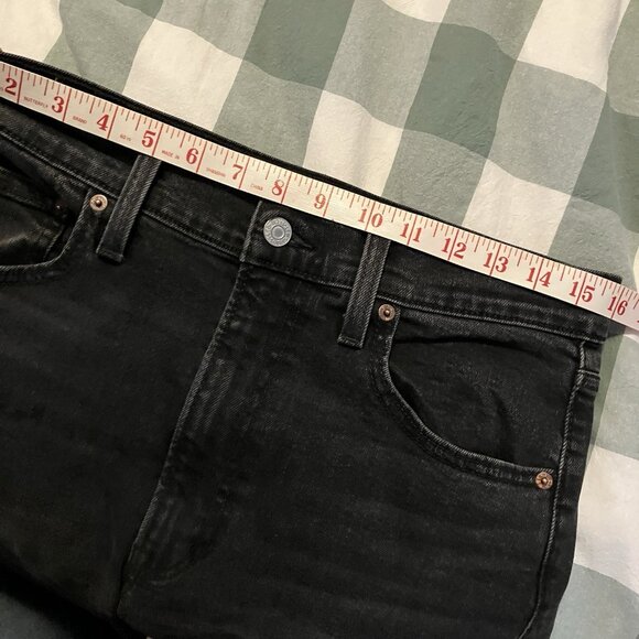 Levi’s Ribcage Bell Jeans Womens 31 Black Stretch Flared High Rise Waist Denim - Picture 11 of 15